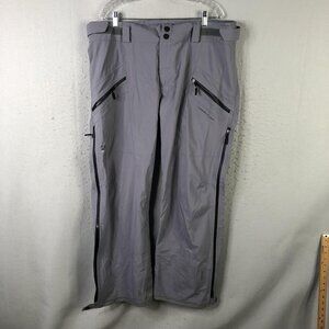 Obermeyer Snow Pants Mens XL Gray RECCO Full Zip Ski Adjustable Waist Shell